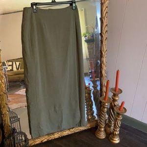 Vintage linen sage/light olive wrap skirt